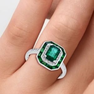 SOLD- EFFY-14K White Gold Emerald & Diamond Ring